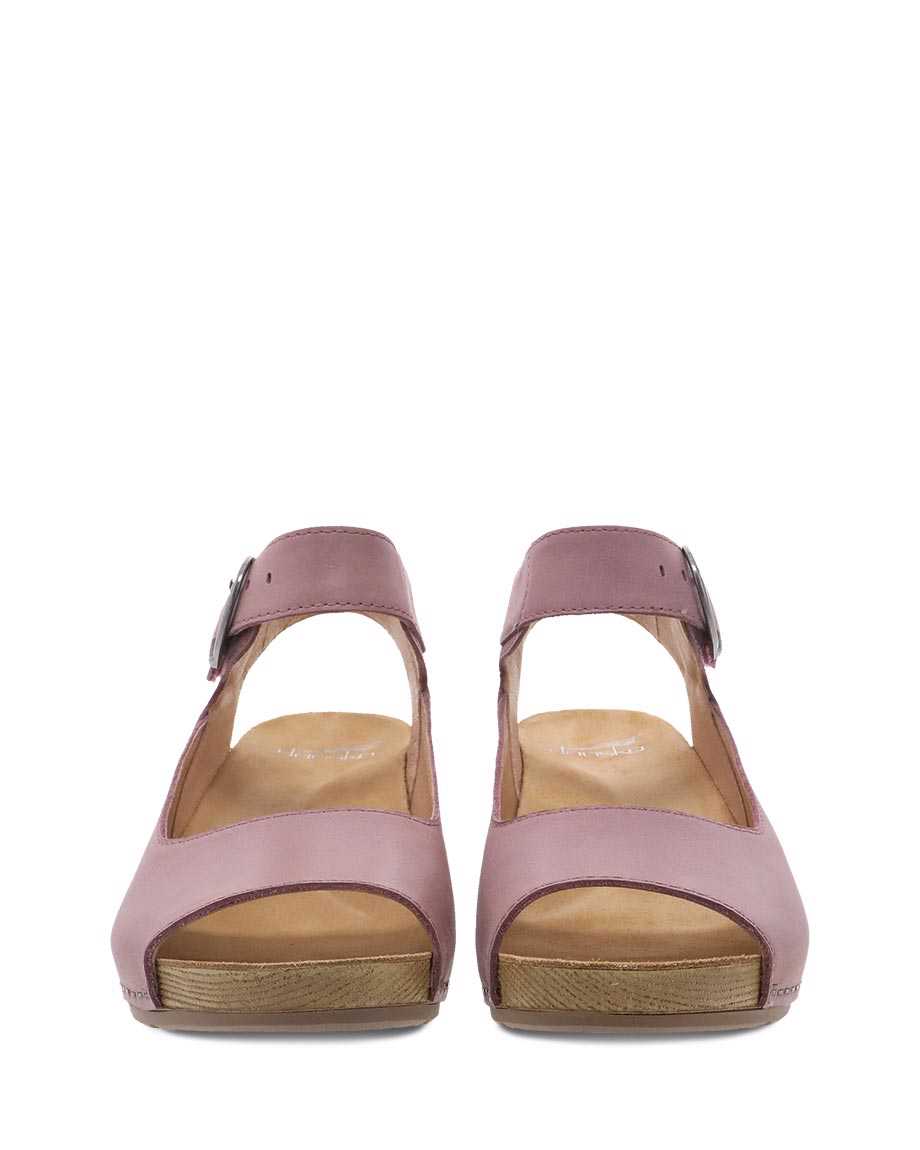 Dansko Tiana Burnished Nubuck Women Wedges Pink | CA 3931JPI