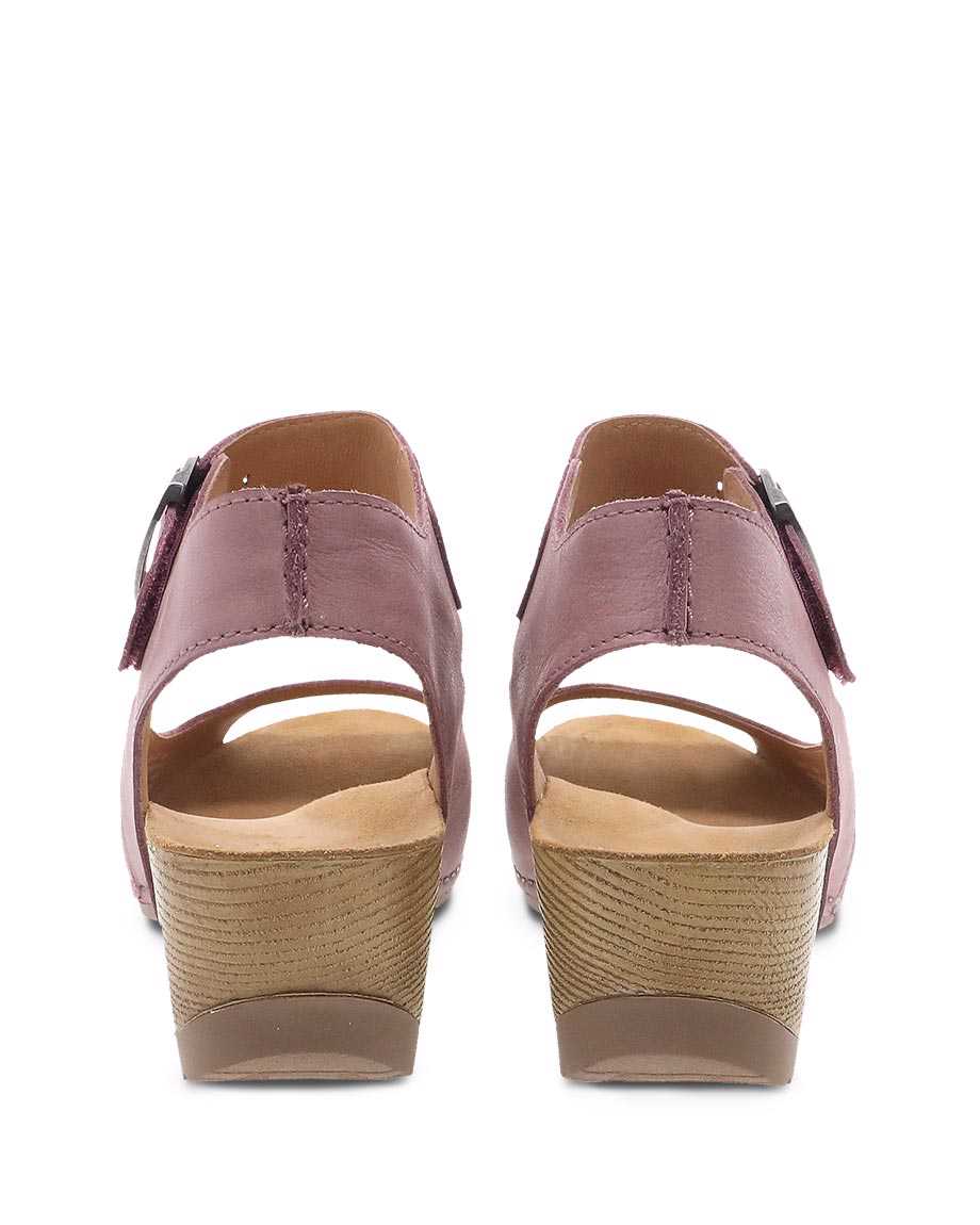 Dansko Tiana Burnished Nubuck Women Wedges Pink | CA 3931JPI