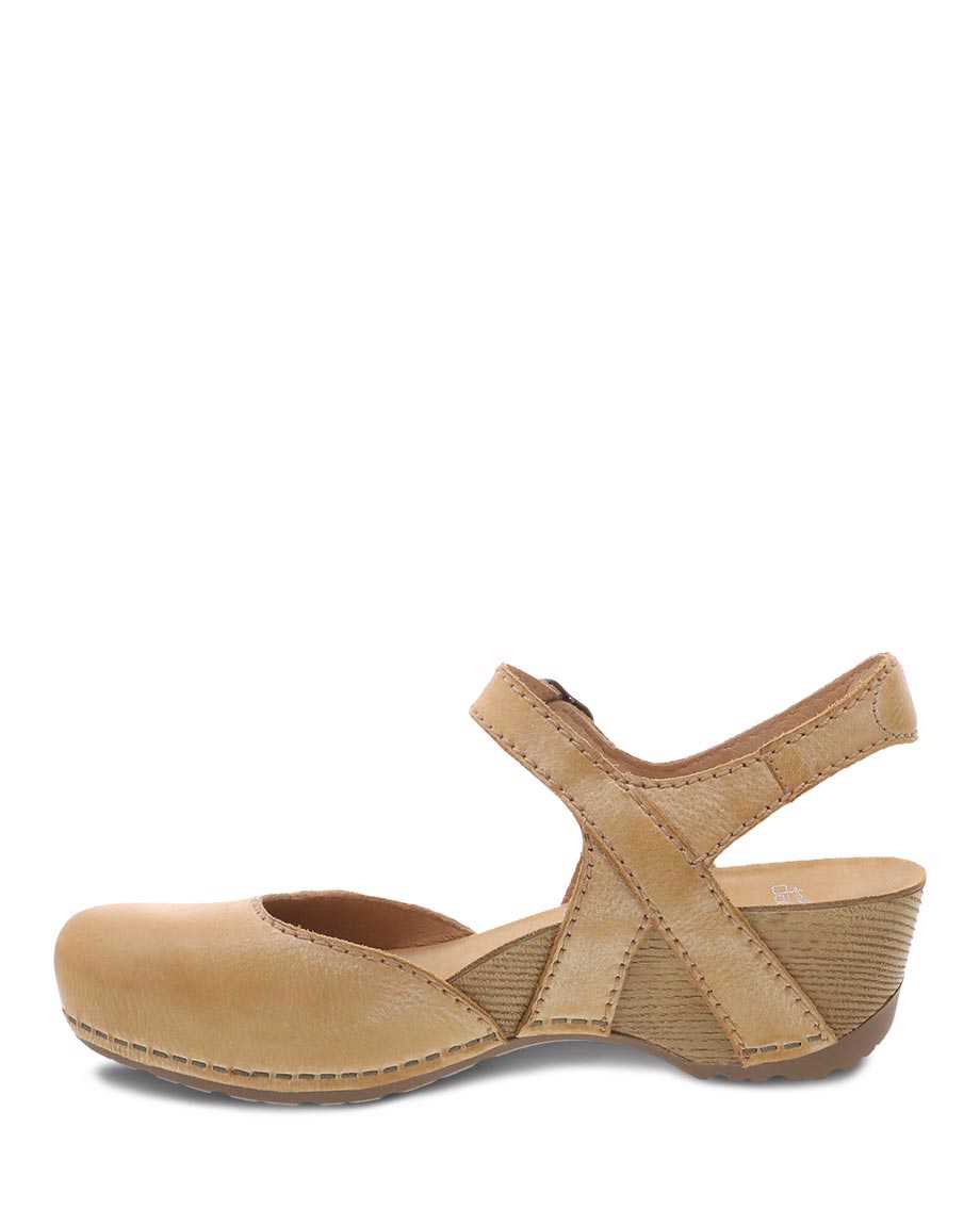 Dansko Tiffani Milled Burnished Women Heels Brown | CA 3665VRS