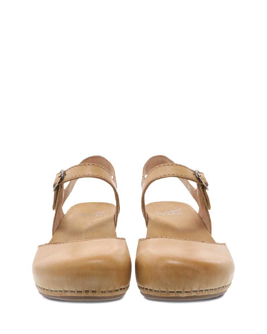 Dansko Tiffani Milled Burnished Women Sandals Brown | CA 3783OKC