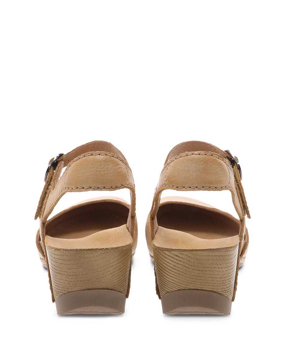 Dansko Tiffani Milled Burnished Women Sandals Brown | CA 3783OKC