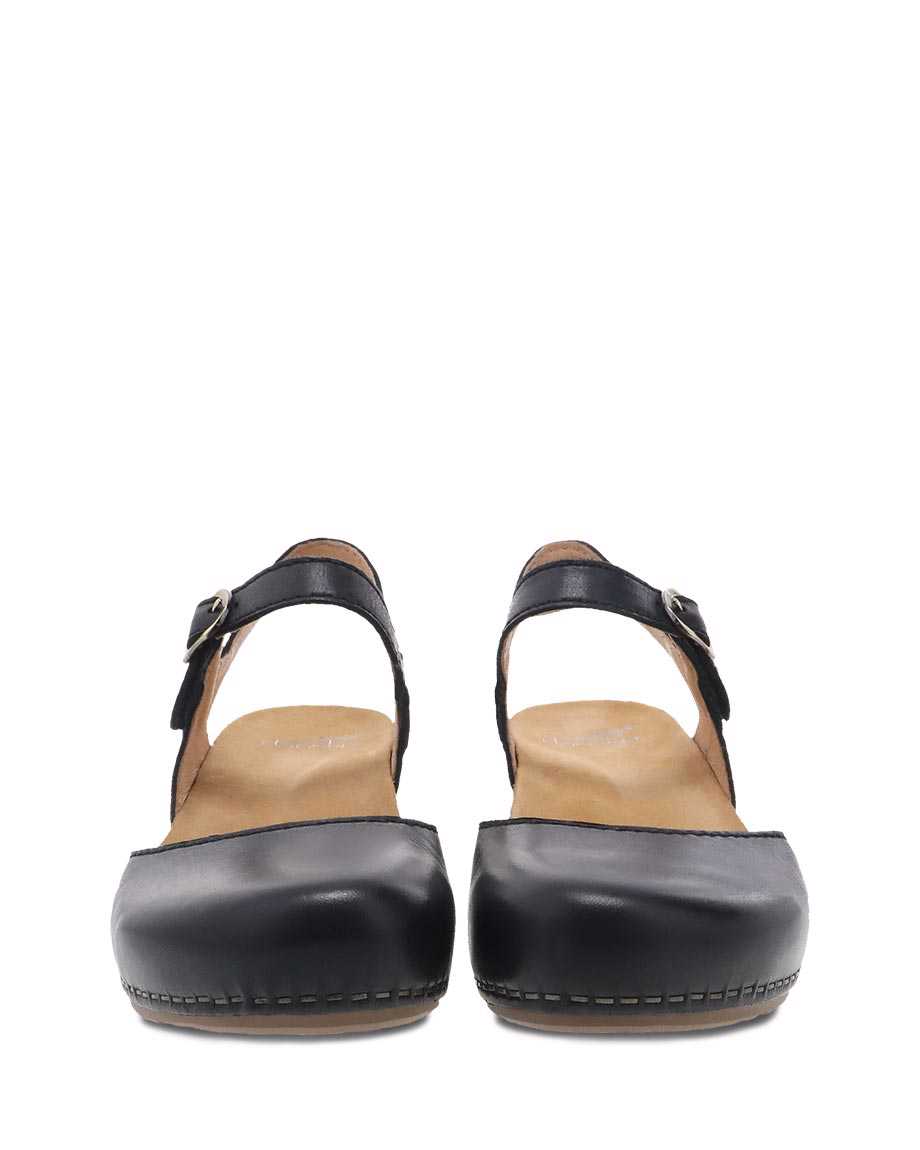 Dansko Tiffani Milled Burnished Women Wedges Black | CA 3934FDA