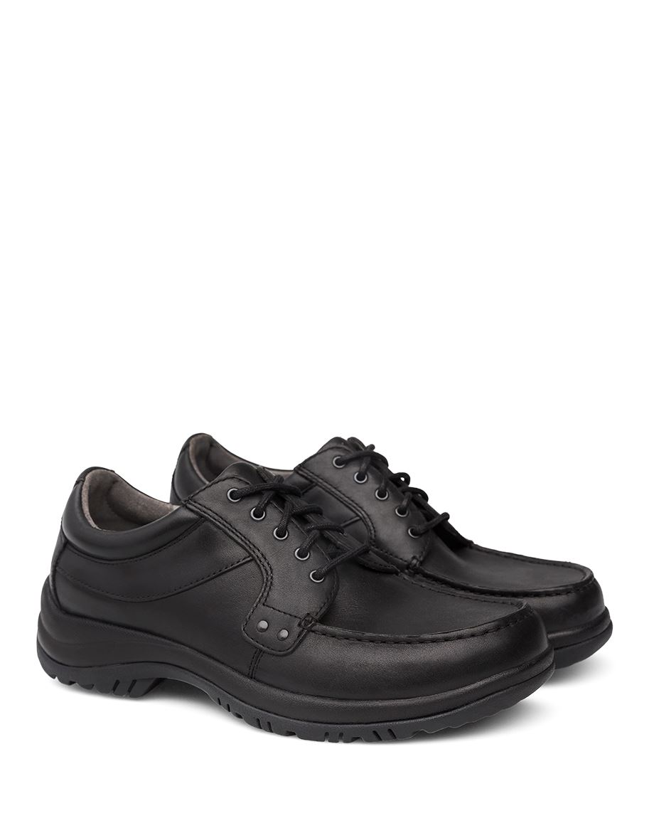 Dansko Wyatt Full Grain Men Dress Shoes Black | CA 3542AHB