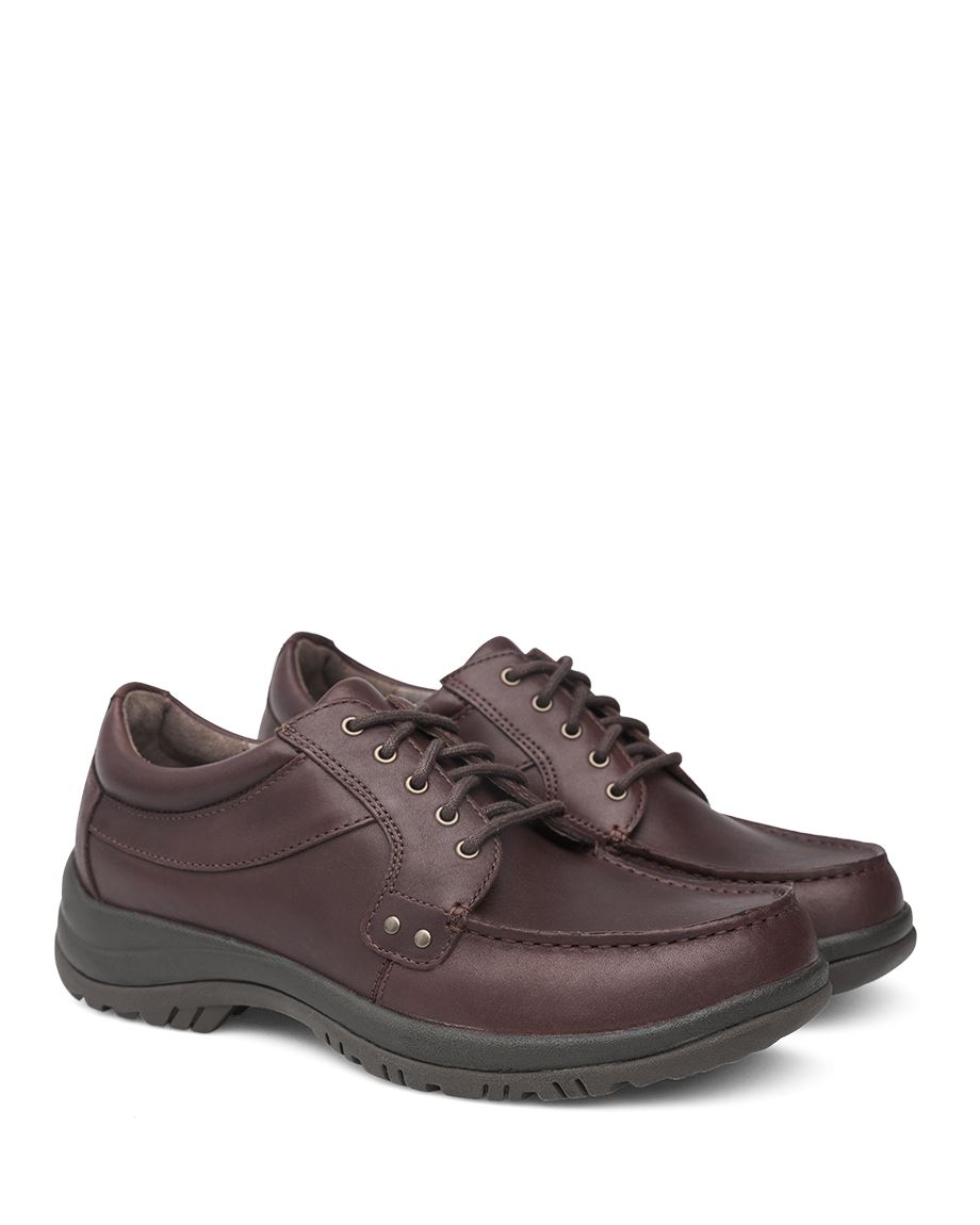 Dansko Wyatt Mocha Full Grain Men Dress Shoes Coffee | CA 3543SGN