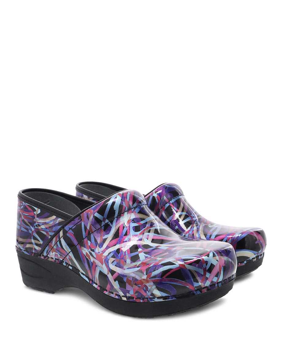 Dansko XP 2.0 Ribbon Patent Women Slip Resistant Shoes Multicolor | CA 3800OKS